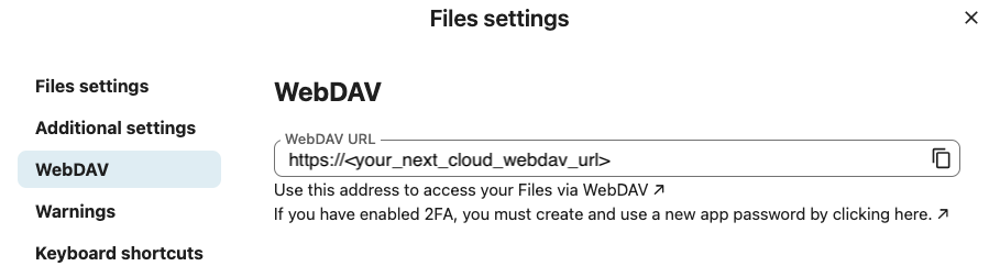 Nextcloud WebDAV地址